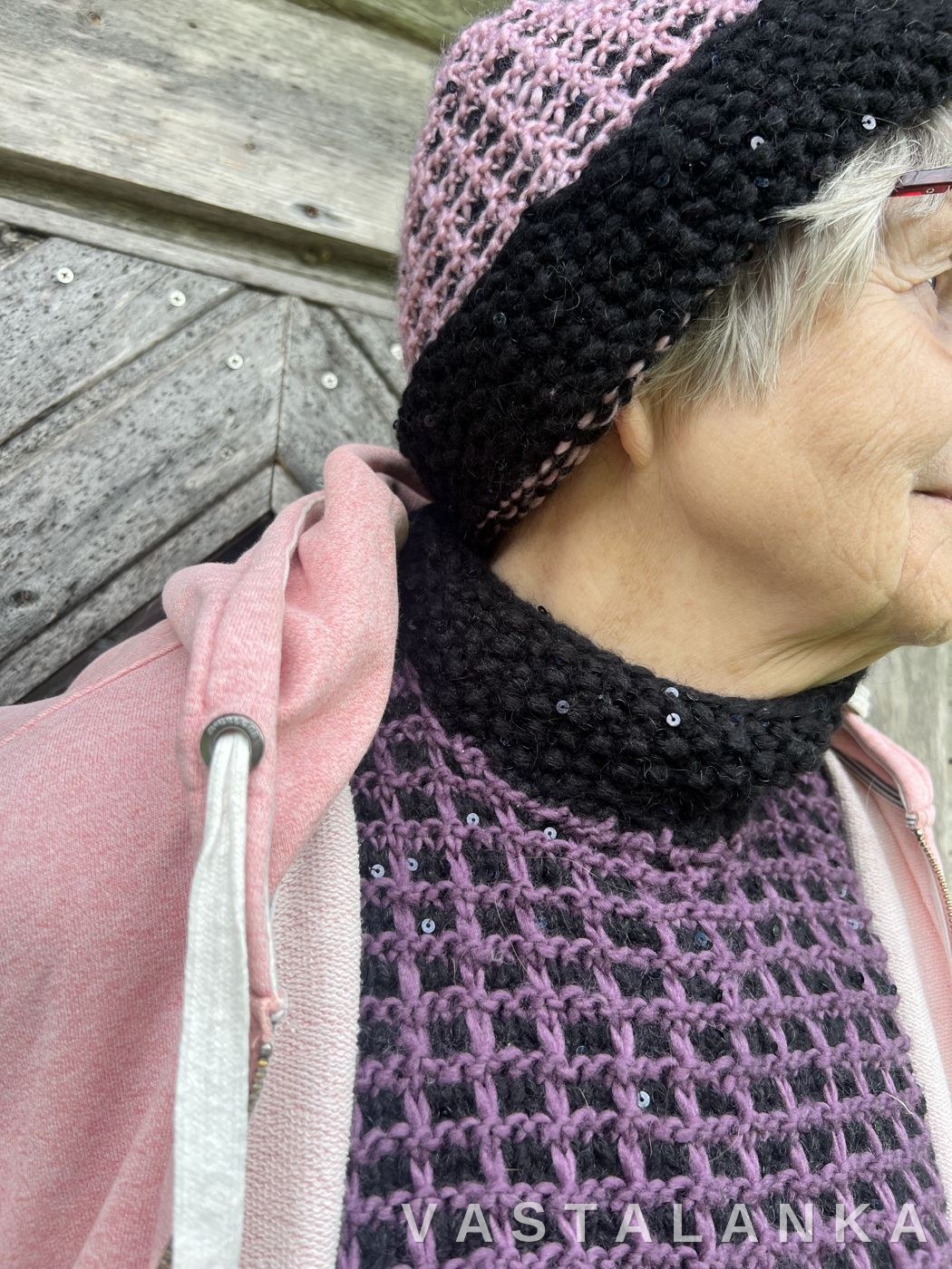 Model wearing an earlier Vohveli sample in pink and black